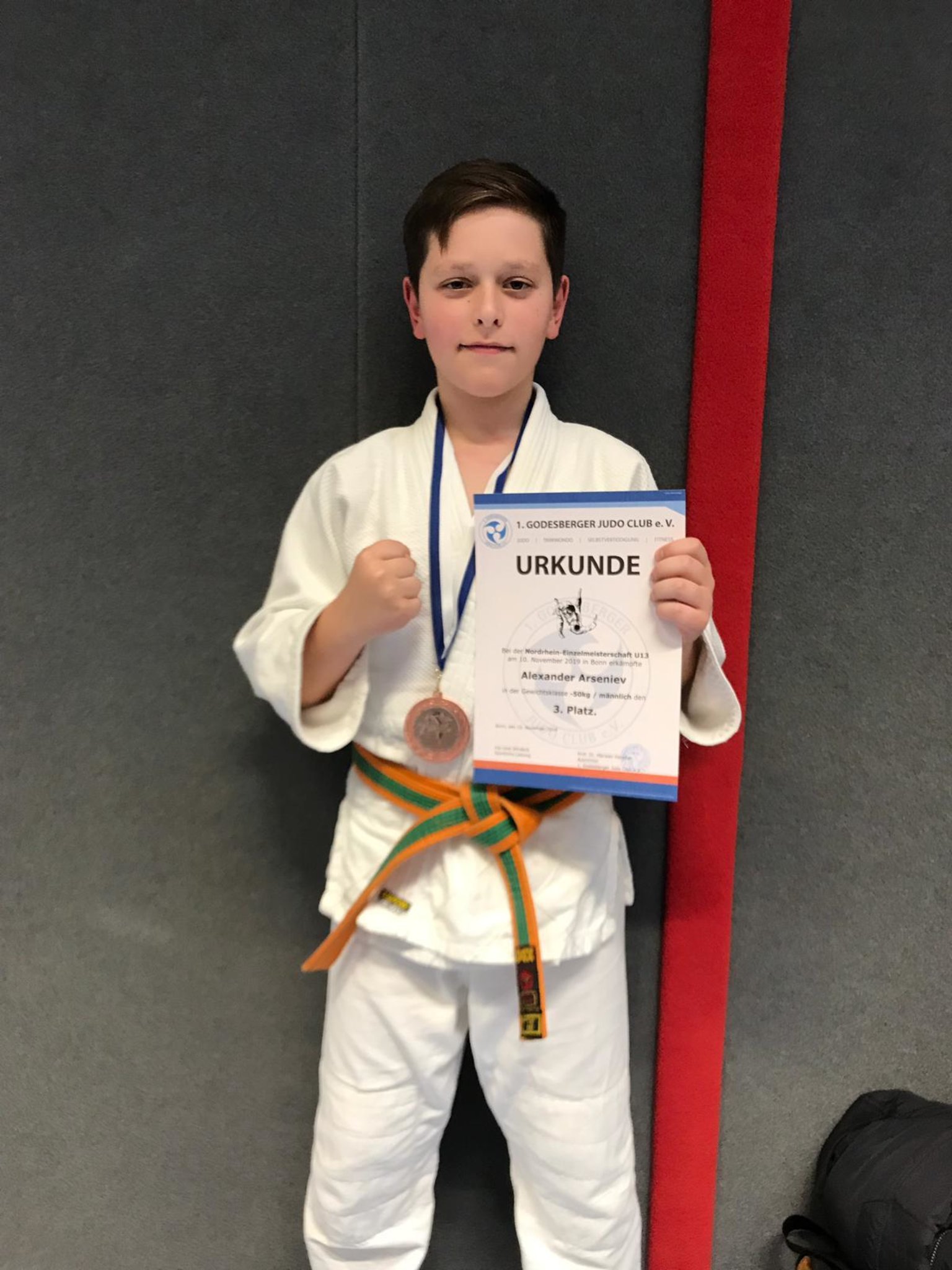 Judo Nordrhein-Einzelmeisterschaft U13 2019: Alex Arseniev vom Judo-Team Holten gewinnt Bronze bei den Nordrhein-Einzelmeisterschaften - Lokalkompass.de