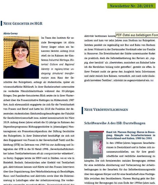 Der Newsletter zum Wintersemester 2019/2020 ist erschienen