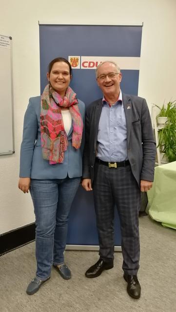 Die Kandidatin für Rüttenscheid Süd, Eva Großimlinghaus und der Kandidat für Rüttenscheid Nord, Norbert Kleine-Möllhoff