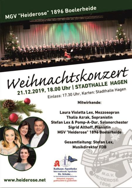Das Weihnachtskonzert findet am Samstag, 21.Dezember um 18 Uhr in der Stadthalle Hagen statt. | Foto: Veranstalter