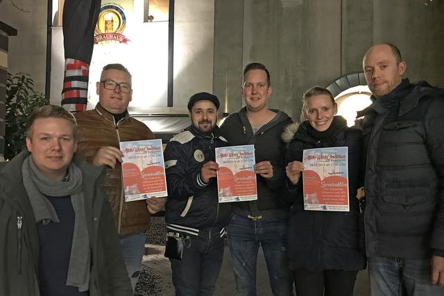 Von links: Dennis Heming, die beiden Brüder Christo und Alex vom Brauhaus, Christian Maag, Nadine Pohlmann und Carsten Mecking. Foto: Privat