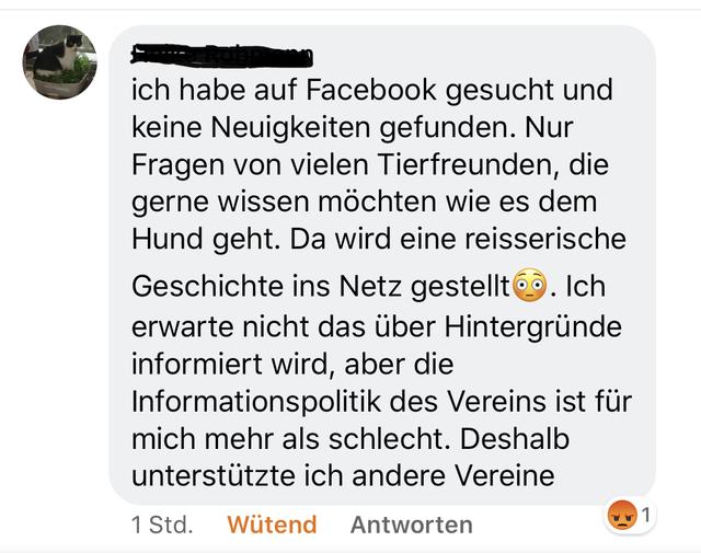 Ein völlig verständnisloser Post einer Leserin auf Facebook.