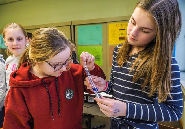 Beim MINT-Nachmittag im Gymnasium Essen-Werden. 
Foto: Gohl
