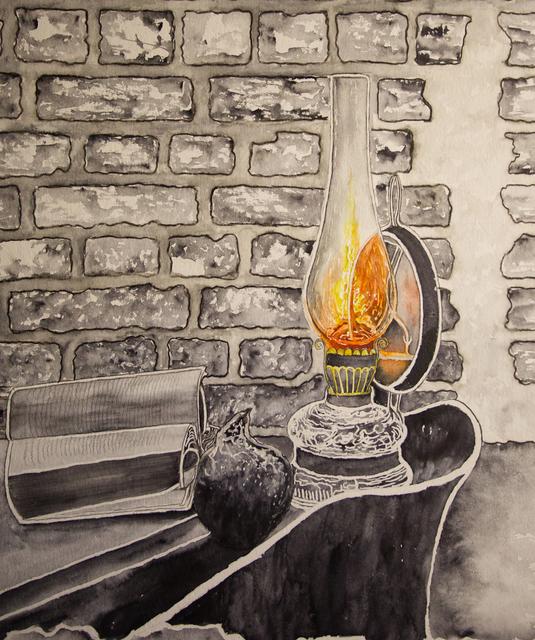 Gemütlich leuchtet die Petroleumlampe. Heute, in Zeiten von LED's kein gewohnter Anblick mehr.