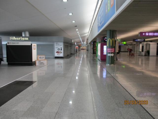 Am Abreisetag herrschte gähnende Leere im gesamten Abflugterminal von Palma. Seit Freitag ist der Flughafen geschlossen.
