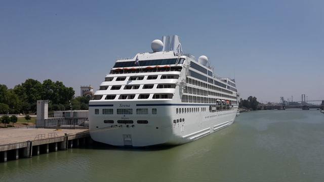 Auch für Kreuzfahrttouristen ist Sevilla ein beliebtes Reiseziel. Kaum zu glauben, wenn man bedenkt dass die Stadt im Landesinneren Spaniens liegt. Über den 657 Kilometer langen Guadalquivir gelangen die Schiffe trotzdem hierhin. We ökologisch das Ganze ist sei mal dahin gestellt. Spektakulär ist es allemal.