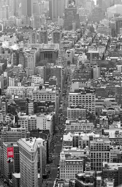 Blick vom Empire State Building, unten ist das Flatiron Building zu sehen.