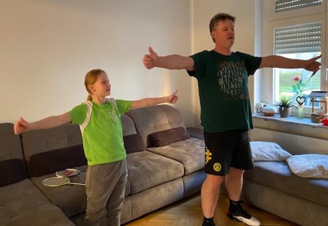 Papa muss mit ran ... | Foto: Grün Weiß Mülheim