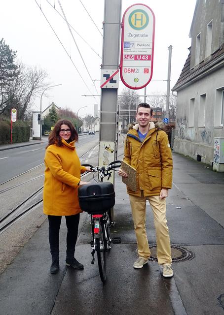 Die beiden stellvertretenden SPD-Stadtbezirksvorsitzenden Anna Spaenhoff und Fabian Erstfeld.