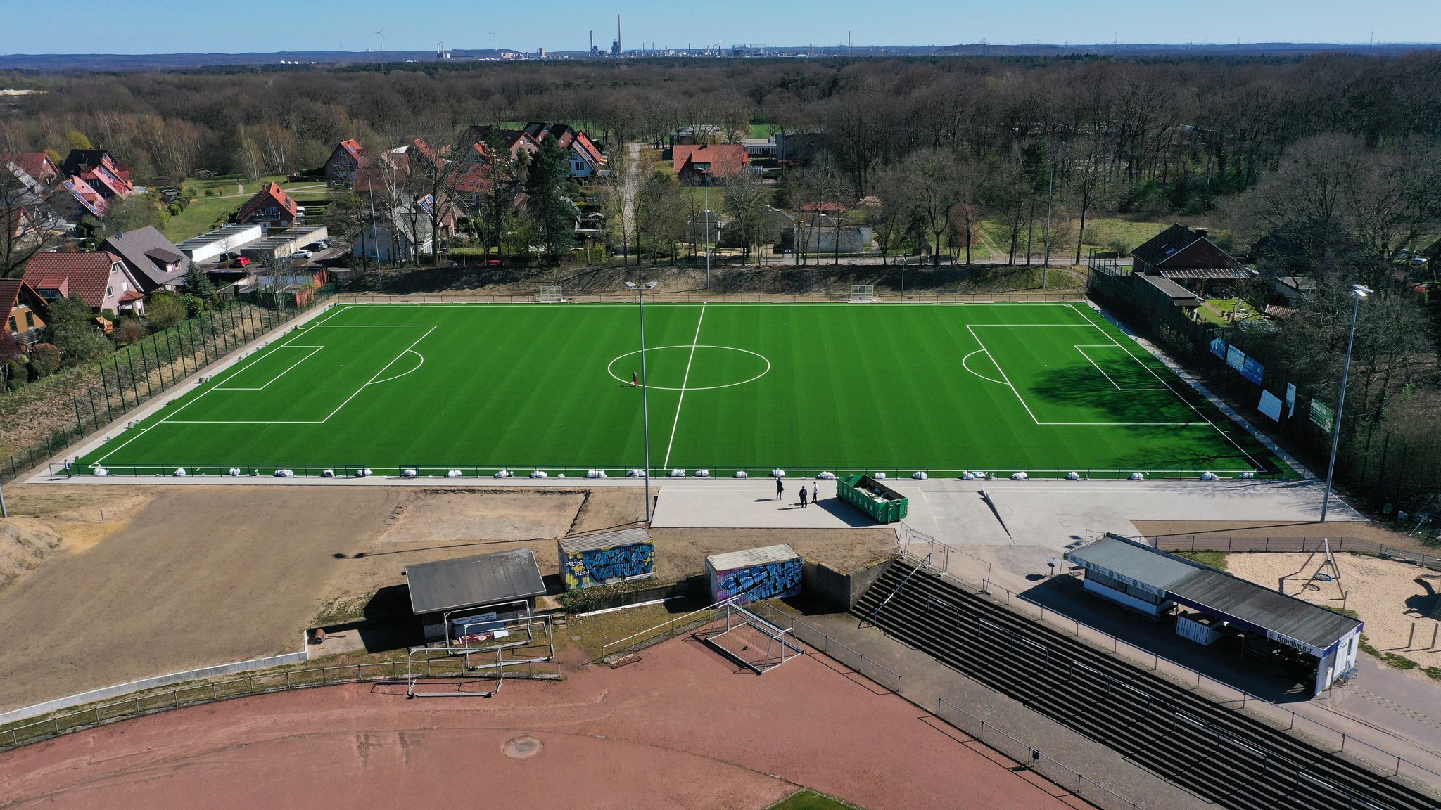 Luftbilder Zeigen Ausmasse Neuer Kunstrasenplatz Des Bw Wulfen So Gut Wie Fertig Dorsten