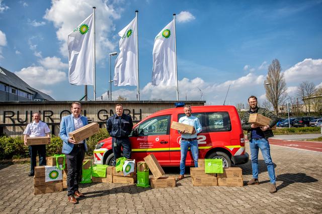 12.500 Mund- und Nasenschutzmasken Spendete BP an Krankenhäuser in Gelsenkirchen.  | Foto: BP Gelsenkirchen