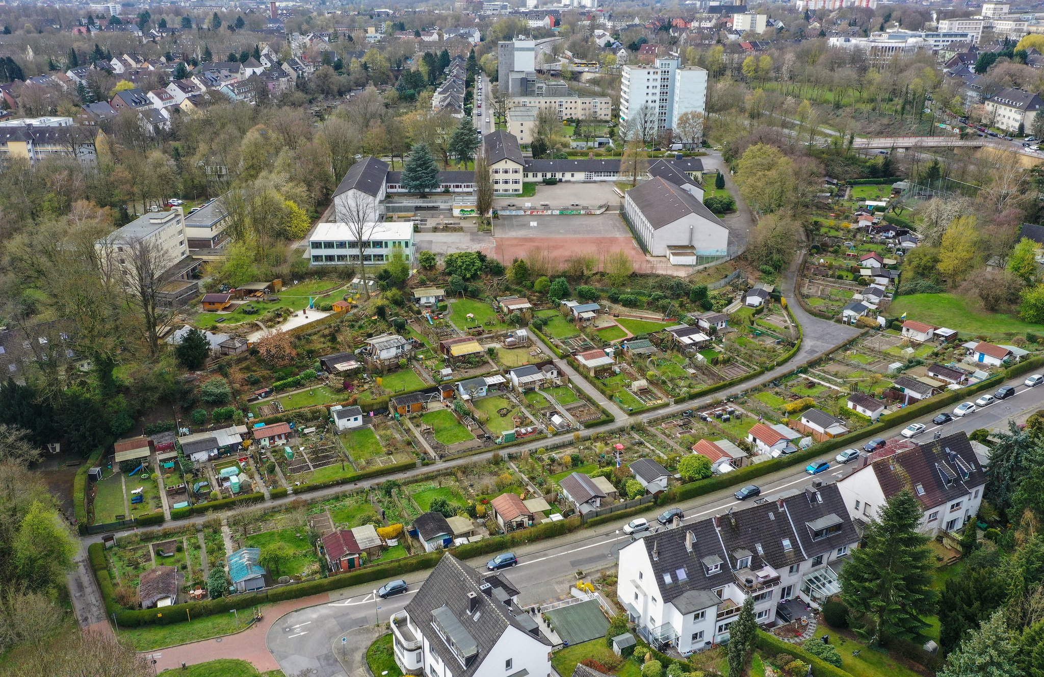 Kleingartenanlage mit 46 Parzellen Das Siepental in Bergerhausen aus