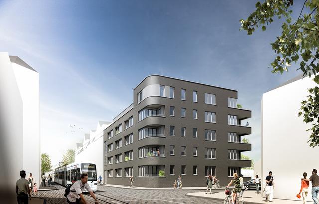 Die Moderne hält Einzug an der Bochumer Straße mit dem Neubau des Virchowbogens, den die Gemeinnützige Wohnungsbaugesellschaft mbH plant.