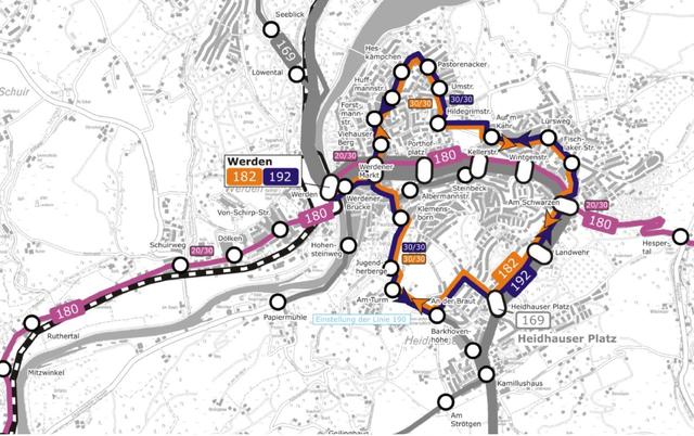 Die Ruhrbahn möchte das Ringlinienkonzept zum Fahrplanwechsel im Januar 2021 umsetzen. Hier ein alter Plan.
Grafik: Ruhrbahn