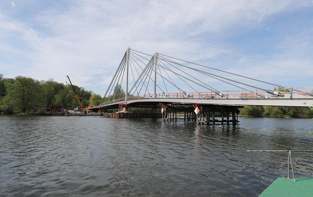 Im vergangenen Jahr am 6. Mai feierte die Kampmannbrücke Richtfest. Archivfoto: Lukas 