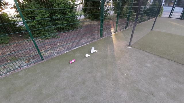 Beim Rundgang im Umfeld des Bolzplatzes fanden die SPD-Vertreter relativ wenig Müll, das soll nach Berichten von Augenzeugen an anderen Abenden ganz anders aussehen.