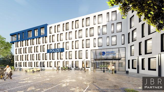 So soll das neue Zentralgebäude der Kreispolizeibehörde zukünftig aussehen.