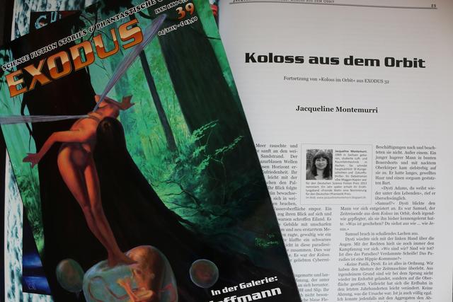 Jaqueline Montemurris Erzählung „Koloss aus dem Orbit“ ist im Magazin „Exodus“ erschienen und wird nun mit dem Kurd-Laßwitz-Preis ausgezeichnet. Die Preisverleihung findet im September im "Haus des Buches" in Leipzig statt.