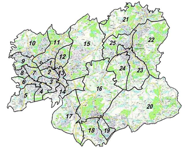 Die Wahlbezirke mussten teilweise neu zugeschnitten werden. Grafik: Stadt Velbert