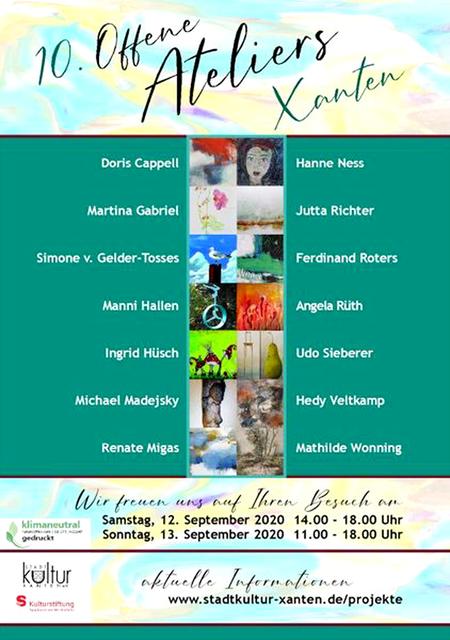Das offizielle Plakat "10. Offene Ateliers Xanten".