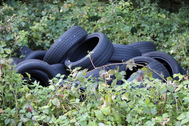 Müllsünder warfen die Altreifen einfach in die Böschung. Archiv-Foto: Magalski