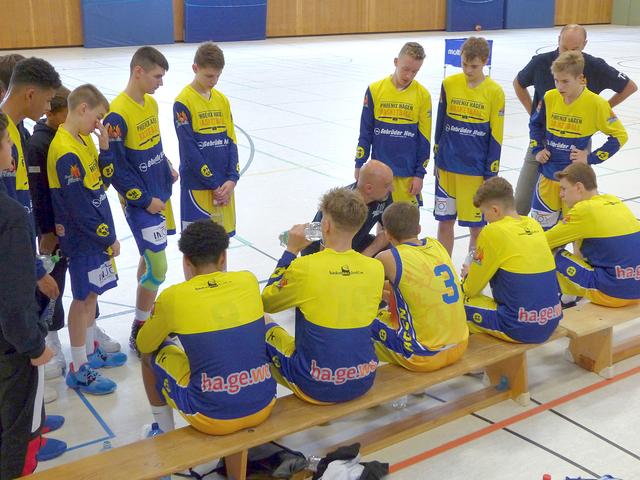 Pause beim Testspiel von Phoenix Hagen gegen Artland Giants.
