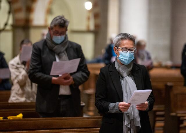 Auch Marion Greve, Superintendentin und oberste Repräsentatin der Evangelischen Kirche in Essen, war in den Dom gekommen. | Foto: Kirchenkreis Essen/Achim Pohl