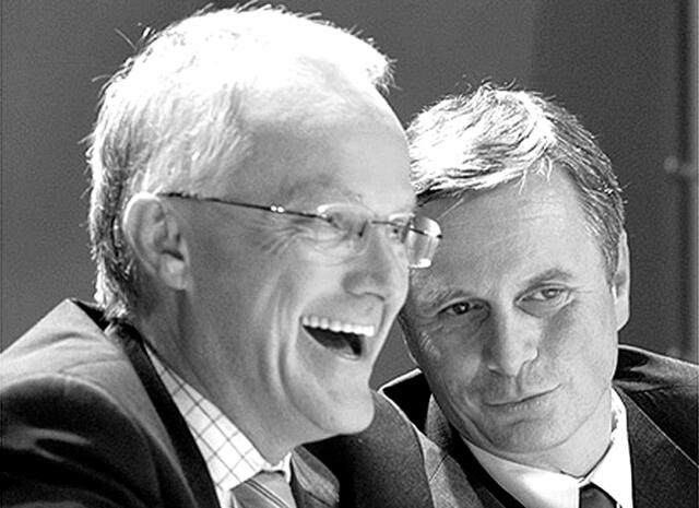 Helmut Diegel (r.) war in der Regierung von NRW-Ministerpräsident Jürgen Rüttgers als möglicher Finanzminister im Gespräch.