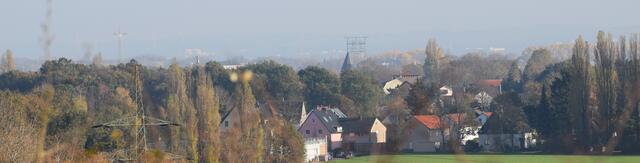 Blick auf Gneisenau mit dem Brechtener Kirchturm