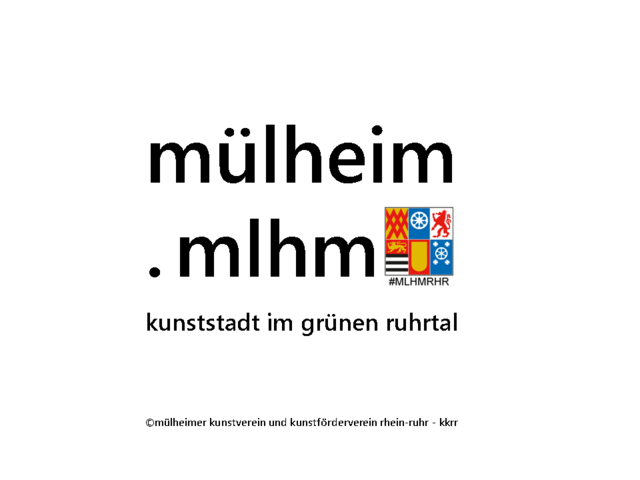 mülheim.mlhm-WAPPEN - Signet gestaltet vom Mülheimer Kunstverein KKRR in der Stadt Mülheim an der Ruhr
Kunststadt Mülheim im grünen Ruhrtal
Wappen: gemeinfrei zur Verfügung gestellt durch die Stadt Mülheim - Der Oberbürgermeister