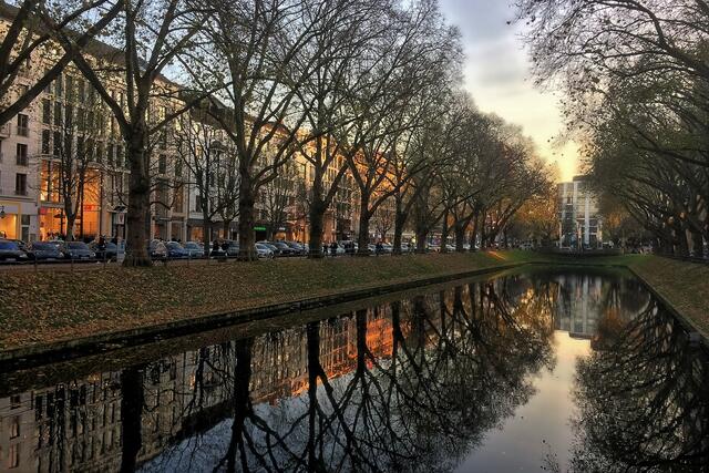 Königsallee in herbstlichem Licht