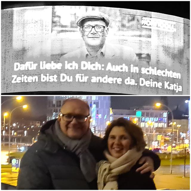 Mit diesem Foto (Hintergrund) ihres Mannes, aufgenommen von Andreas Teichmann, der Michael Walta bei vielen Auftritten als Zauberer begleitet hat, hat sich Katja Kientop-Walta bei der Aktion "Adventsbotschaften" von der Funke Mediengruppe und der Essener Wohnbau eG beworben. Vom 1. bis 24. Dezember erschien Tag für Tag ein neuer Beitrag.