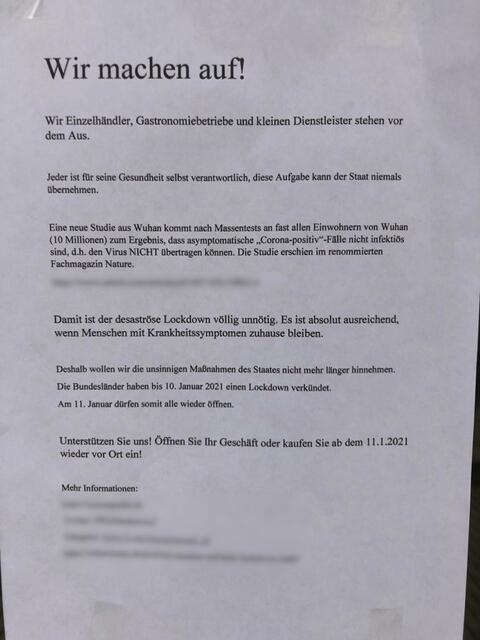 In den vergangenen Tagen wurden von Unbekannten verschiedene Aushänge an Schaufenstern in der Dorstener Innenstadt angebracht. Der Inhalt: Sollten die Gewerbetreibenden ihre Geschäfte öffnen, würden die Kunden auch kommen.