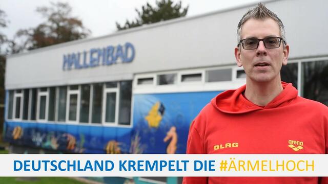 Andreas Neuhaus (Rettungsschwimmer): "Ich werde mich impfen lassen. Ich möchte unseren Kindern und Jugendlichen hier in unserem schönen Hallenbad in Castrop-Rauxel wieder eine Schwimmausbildung ermöglichen. Das wird nur funktionieren, wenn wir uns alle impfen lassen."
