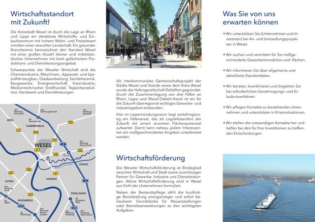 In der neuen Auflage des Flyers der Wirtschaftsförderung erhalten Interessierte kurz, verständlich und auf einen Blick alle wichtigen Informationen rund um die Wirtschaftsförderung der Stadt Wesel.