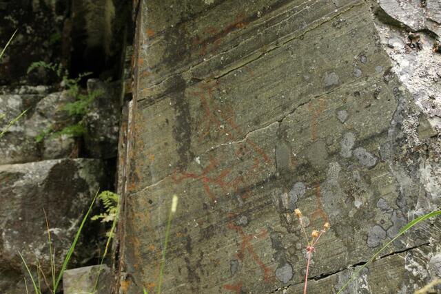 Rock Carvings gab es beim Zwischenstopp zu sehen.