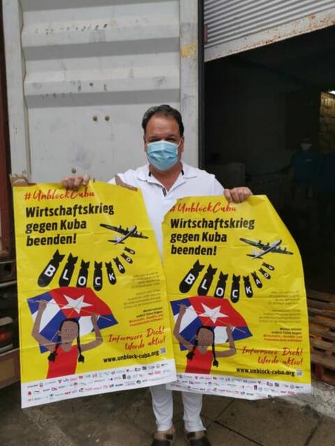 Auch Dr. Enrique Aleman, Direktor der kubanischen Partnerorganisation Quisicuaba, fordert zusammen mit der Humanitären Cuba Hilfe aus Bochum und unzähligen Organisationen weltweit das sofortige Ende der völkerrechtswidrigen US-Blockade gegen Kuba.