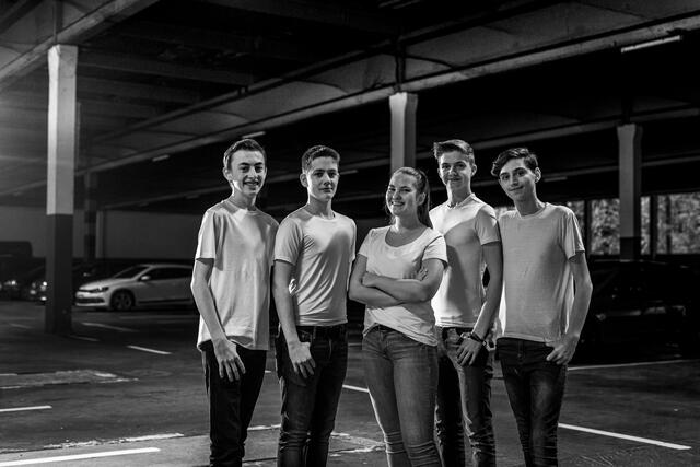 Team Amun (von links nach rechts): Justus Platten, Max Marschang, Katharina Heinig, Lukas Sbielut, Adrian Batusha