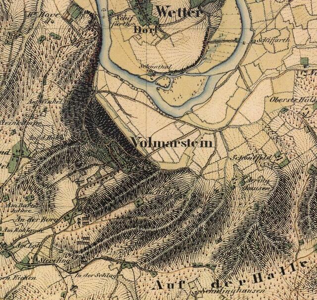 Volmarstein auf einer Karte von 1840.