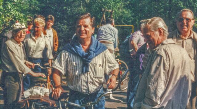 auch beim Vereinstag vorne mit dabei wie hier bei der Radtour 1989, ganz links im Bild sein Vater
