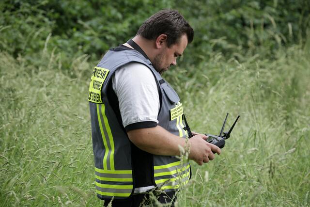 Die Drohneneinheit der Feuerwehr Werne half aus der Luft. | Foto: Magalski 