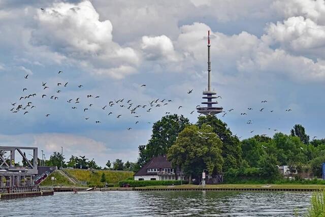 *Wolkenverhangener Himmel über dem Hafen*🚢 ⚓️ ☁️
- Foto/ Copyright: Birgit Leimann - Münster in Bildern 📷 
