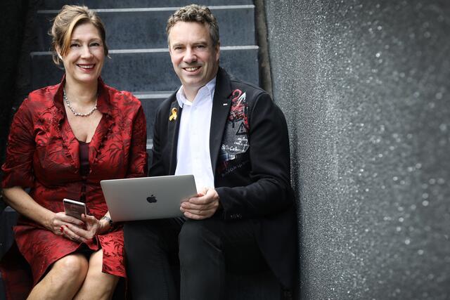 Birgit Knatz und Dr. Stefan Schumacher. Foto: Telefonseelsorge Hagen-Mark