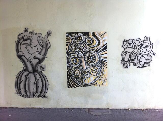 Drei Paste-Ups