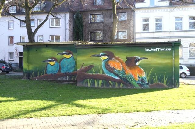 Ein Schutzgraffiti an einer Transformatorstation