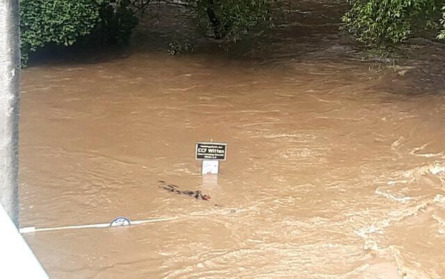 Zugang zum Standort CCF-Witten beim Ruhr-Hochwasser
