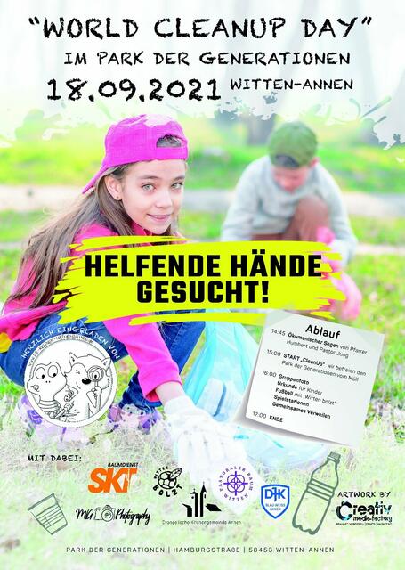 "Die kleinen Naturfreunde" laden zum "World CleanUp Day" in den Park der Generationen ein.