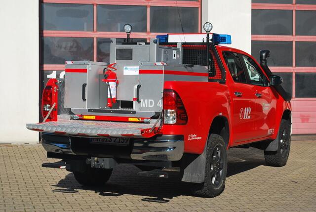 Die neuen Kraftstoff- und ein Schlauchverlegemodule können an beide Toyota Mehrzweckautos installiert werden. Foto: Feuerwehr Iserlohn