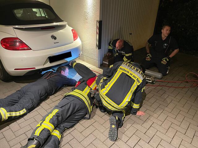 Die Einsatzkräfte versuchten, das Tier möglichst schonend aus seiner misslichen Lage zu befreien.
