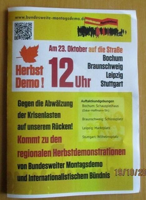 Aufruf zur Herbstdemo